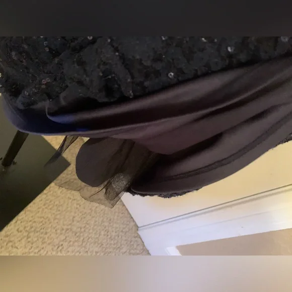 Navy Sequin 6 SLNY SL Fashions New York Round Neck Zip Back Midi - Picture 7 of 9